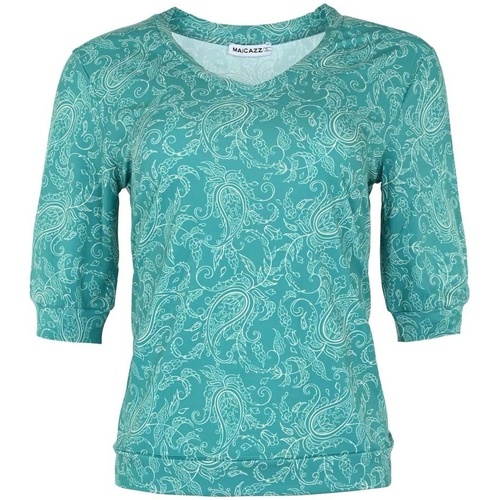 Textiel Dames Tops / Blousjes Maicazz SP23.60.015 Bibi-Top Green Paisley Groen