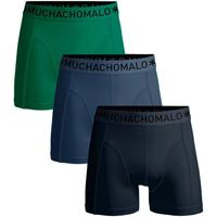 Ondergoed Heren BH's Muchachomalo Boxershorts 3-Pack Solid Groen Blauw 580 Multicolour