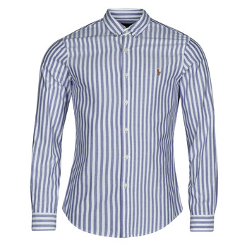 Textiel Heren Overhemden lange mouwen Polo Ralph Lauren CHEMISE COUPE DROITE EN OXFORD Blauw / Wit
