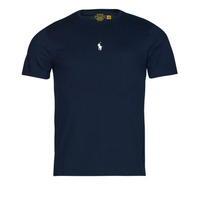 Textiel Heren T-shirts korte mouwen Polo Ralph Lauren T-SHIRT AJUSTE EN COTON LOGO CENTRAL Marine