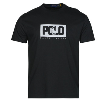 Textiel Heren T-shirts korte mouwen Polo Ralph Lauren T-SHIRT AJUSTE EN COTON LOGO POLO RALPH LAUREN Zwart