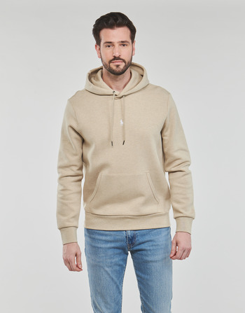Textiel Heren Sweaters / Sweatshirts Polo Ralph Lauren SWEATSHIRT CAPUCHE LOGO CENTRAL EN DOUBLE KNIT TECH Beige