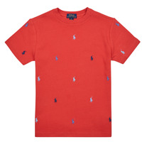 Textiel Kinderen T-shirts korte mouwen Polo Ralph Lauren SS CN-KNIT SHIRTS-T-SHIRT Rood