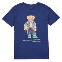 Textiel Kinderen T-shirts korte mouwen Polo Ralph Lauren SS CN-KNIT SHIRTS-T-SHIRT Marine