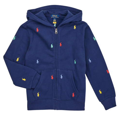 Textiel Jongens Sweaters / Sweatshirts Polo Ralph Lauren LS FZ HD-KNIT SHIRTS-SWEATSHIRT Marine / Multicolour