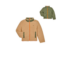 Textiel Kinderen Fleece Polo Ralph Lauren DIVERSIONJKT-REVERSIBLE Beige / Kaki / Oranje