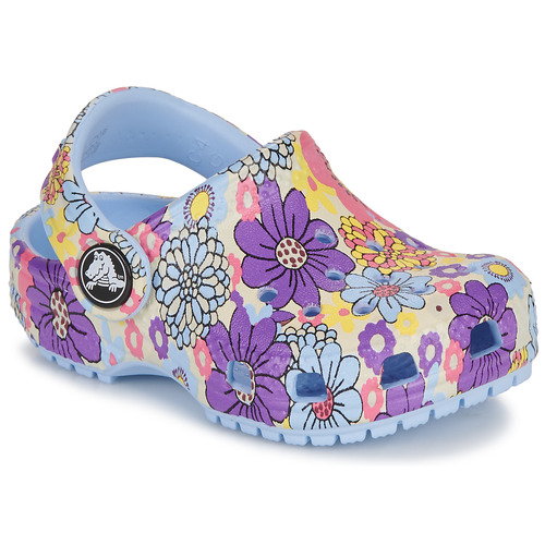 Schoenen Meisjes Klompen Crocs Classic Retro Floral Clog T Blauw / Multicolour