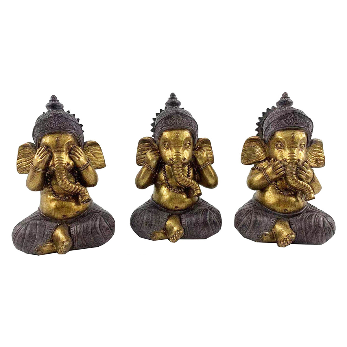 Wonen Beeldjes  Signes Grimalt Figuur Ganesha 3 Eenheden Goud