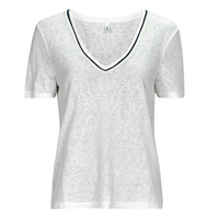 Textiel Dames T-shirts korte mouwen Only ONLDORIT S/S V-NECK SHINE TOP JRS Wit