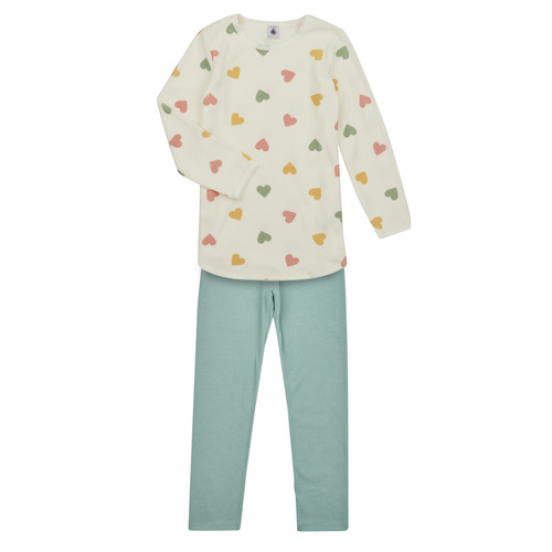 Textiel Meisjes Pyjama's / nachthemden Petit Bateau LULU Wit / Groen