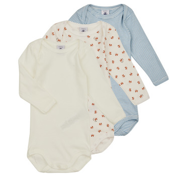 Textiel Kinderen Pyjama's / nachthemden Petit Bateau BODY US ML RENARD PACK X3 Wit / Blauw