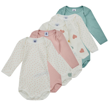 Textiel Meisjes Pyjama's / nachthemden Petit Bateau BODY US ML TRICOEUR PACK X5 Multicolour