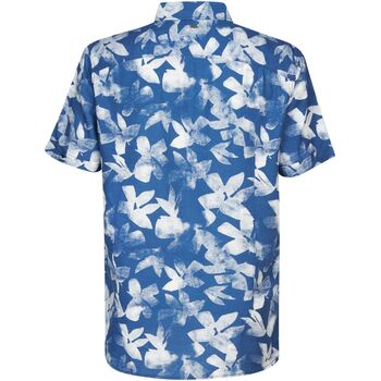 Petrol Industries Short Sleeve Overhemd Bloemen Blauw Blauw
