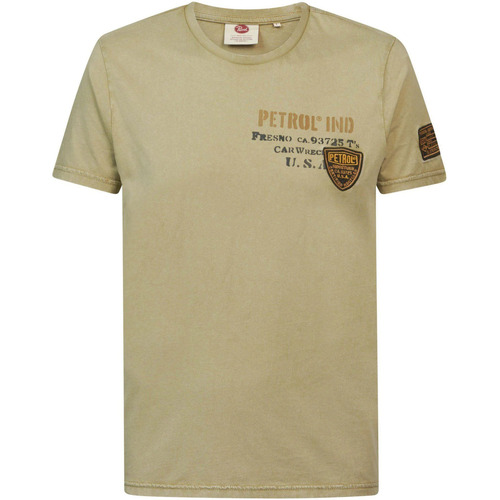 Textiel Heren T-shirts & Polo’s Petrol Industries T-Shirt Logo Khaki Kaki