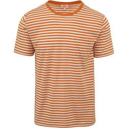 Textiel Heren T-shirts & Polo’s Armor Lux T-Shirt Linnen Strepen Oranje Oranje