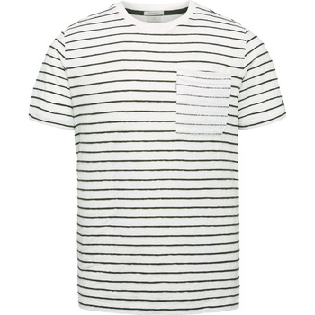 Textiel Heren T-shirts & Polo’s Cast Iron T-Shirt Strepen Borstzak Wit Wit