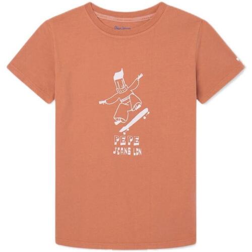 Textiel Jongens T-shirts korte mouwen Pepe jeans  Oranje
