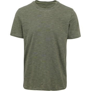 Textiel Heren T-shirts & Polo’s Knowledge Cotton Apparel T-shirt Strepen Groen Groen