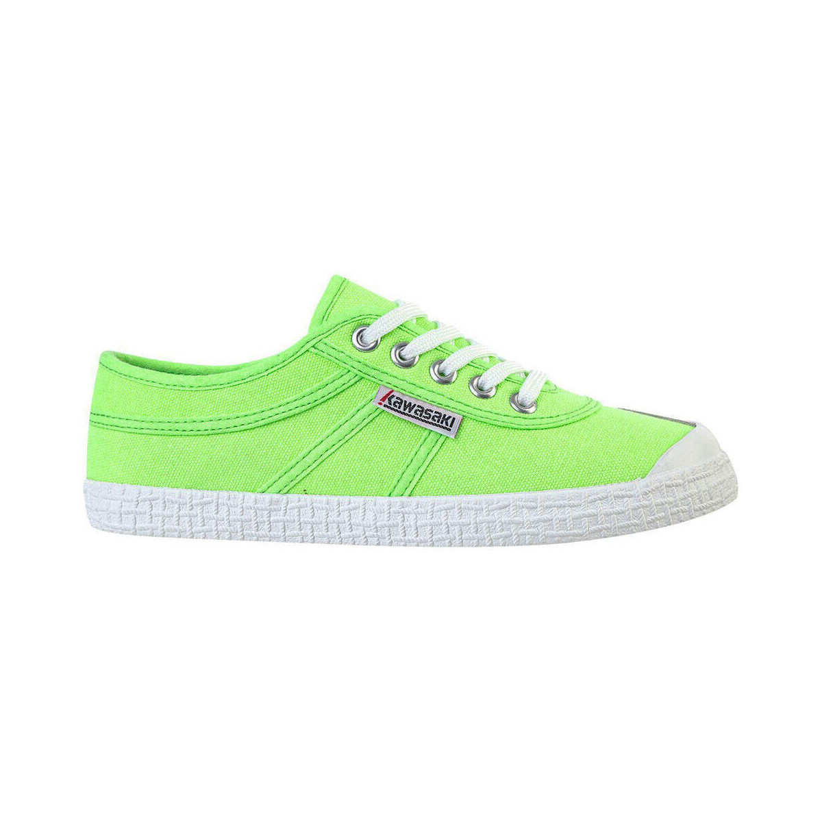 Schoenen Heren Sneakers Kawasaki Original Neon Canvas Shoe K202428 3002 Green Gecko Groen