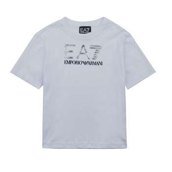 Textiel Jongens T-shirts korte mouwen Emporio Armani EA7 VISIBILITY TSHIRT Wit