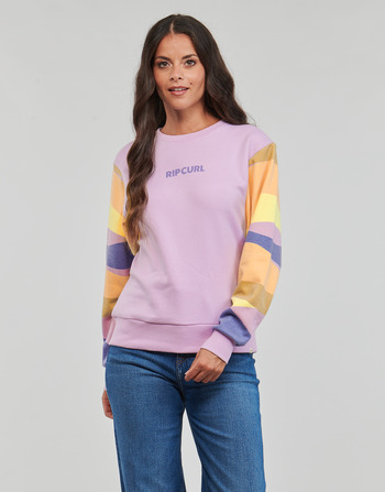 Textiel Dames Sweaters / Sweatshirts Rip Curl CREW WAVY PRINT SLEEVES Mauve / Multicolour
