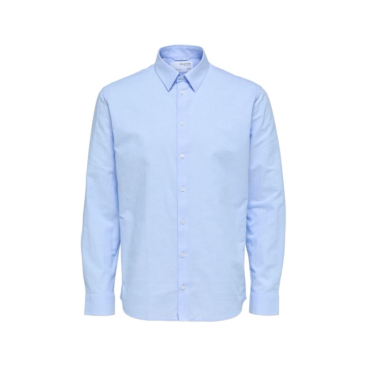 Textiel Heren Overhemden lange mouwen Selected Regnew-Linen - Cashmere Blue Blauw