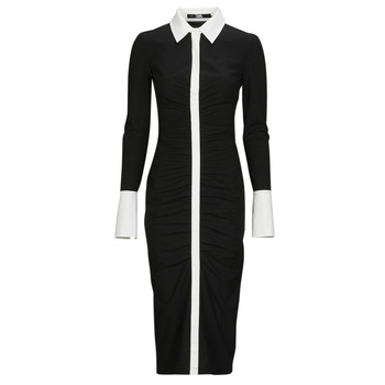 Textiel Dames Lange jurken Karl Lagerfeld LSLV POLO DRESS Zwart / Wit