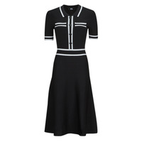 Textiel Dames Lange jurken Karl Lagerfeld S SLV KNIT DRESS Zwart / Wit