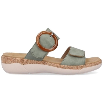 Schoenen Dames Leren slippers Remonte R6858 Groen
