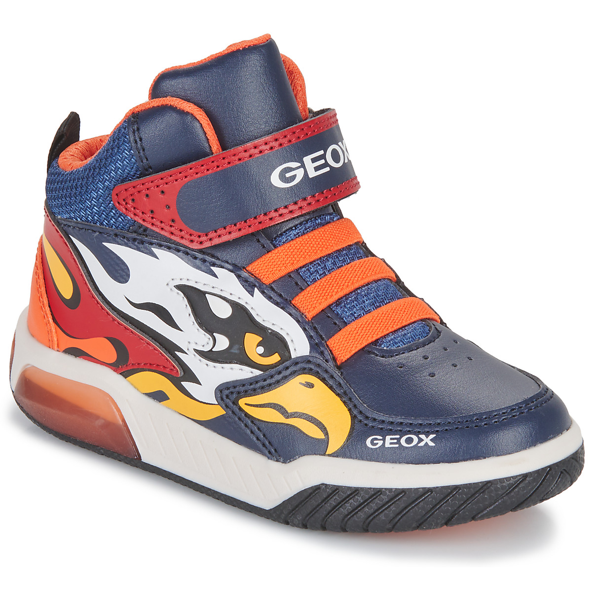 Schoenen Jongens Hoge sneakers Geox J INEK BOY B Marine / Oranje