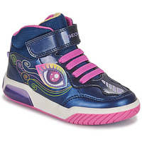 Schoenen Meisjes Hoge sneakers Geox J INEK GIRL B Marine / Roze