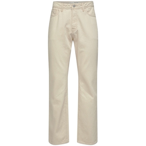 Textiel Heren Broeken / Pantalons Selected Scott 196-Straight - Ecru Beige