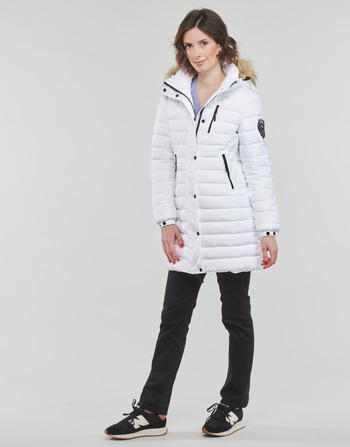 Superdry FUJI HOODED MID LENGTH PUFFER Wit