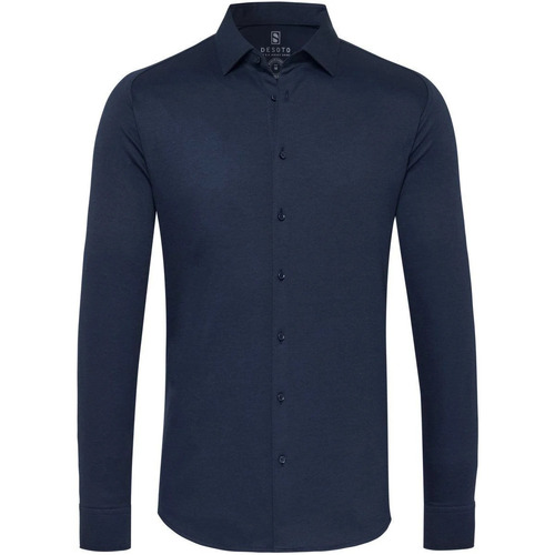 Textiel Heren Overhemden lange mouwen Desoto Overhemd Kent Navy Blauw