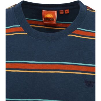 Superdry T-Shirt Vintage Strepen Donkerblauw Blauw