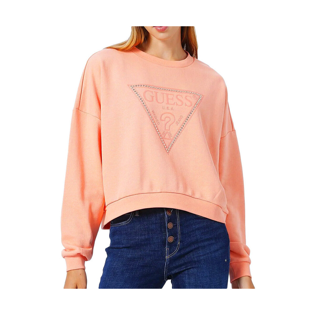 Textiel Dames Sweaters / Sweatshirts Guess  Roze