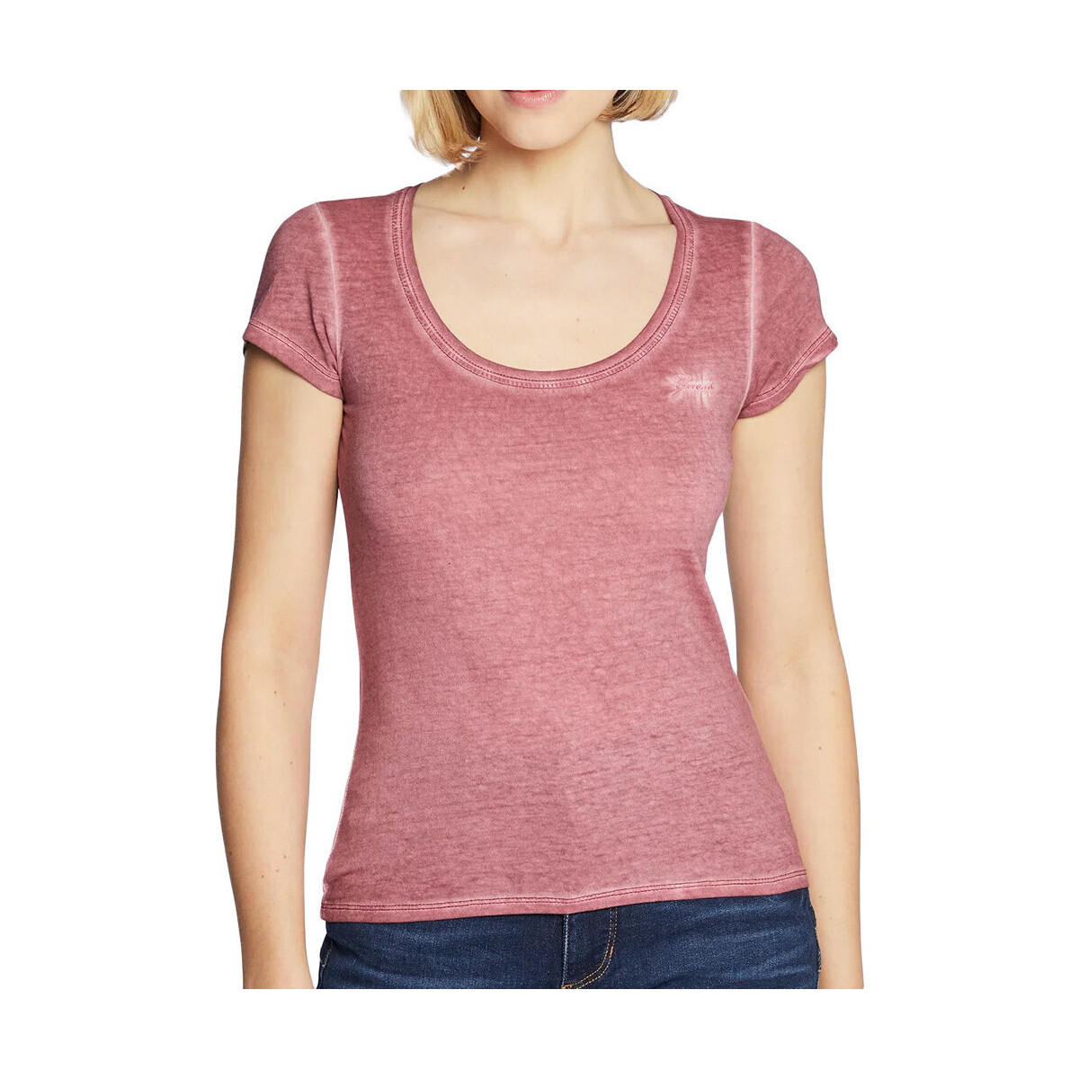 Textiel Dames T-shirts & Polo’s Guess  Roze