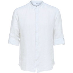 Textiel Heren Overhemden lange mouwen Selected Regkylian-Linen - Bright White Wit