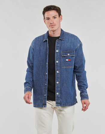 Textiel Heren Overhemden lange mouwen Tommy Jeans TJM CLASSIC DENIM OVERSHIRT Blauw