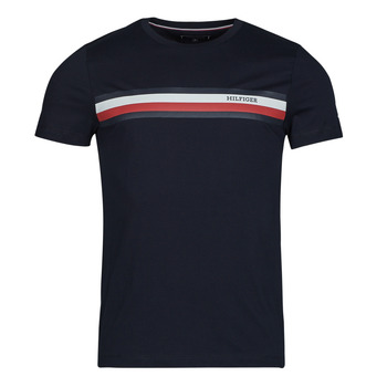 Textiel Heren T-shirts korte mouwen Tommy Hilfiger RWB MONOTYPE CHEST STRIPE TEE Marine