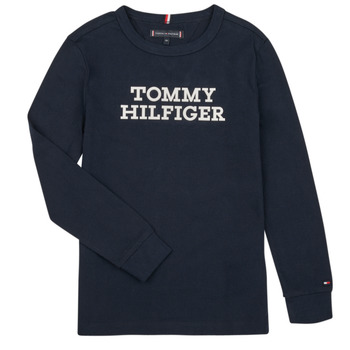 Textiel Jongens T-shirts met lange mouwen Tommy Hilfiger TOMMY HILFIGER LOGO TEE L/S Marine