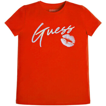 Textiel Meisjes T-shirts & Polo’s Guess  Rood