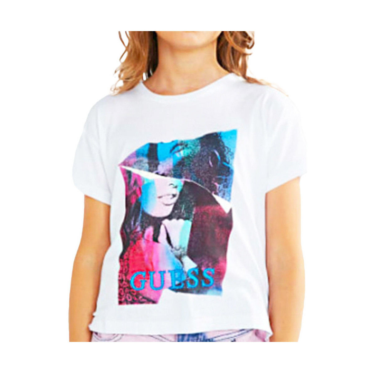 Textiel Meisjes T-shirts & Polo’s Guess  Wit