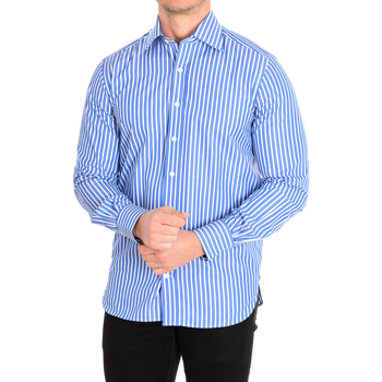 Textiel Heren Overhemden lange mouwen Cafe' Coton FUSTET4-77HLS Blauw
