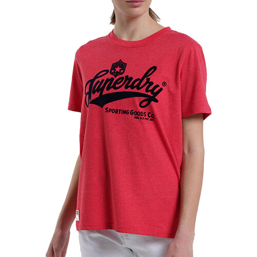 Textiel Dames T-shirts korte mouwen Superdry  Rood