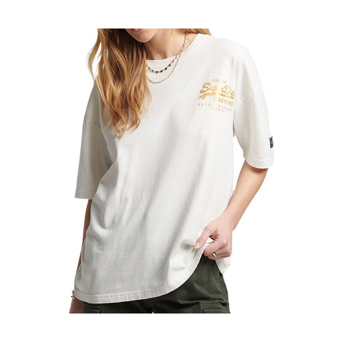 Textiel Dames T-shirts & Polo’s Superdry  Wit