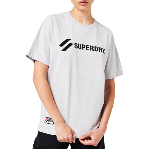 Textiel Dames T-shirts korte mouwen Superdry  Grijs