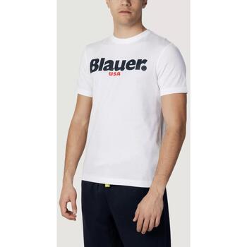 Textiel Heren T-shirts korte mouwen Blauer  Wit