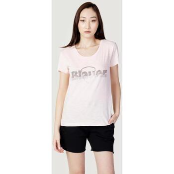 Textiel Dames T-shirts korte mouwen Blauer  Roze