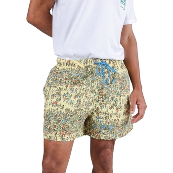 Textiel Heren Korte broeken / Bermuda's Brava Fabrics Where's Wally Swimshorts - Yellow Geel